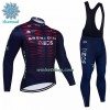 Fietskleding (Fietsshirt Lange Mouw + Lange Koersbroek) 2022 INEOS Grenadiers Winter Thermal Fleece - Blauw Rood